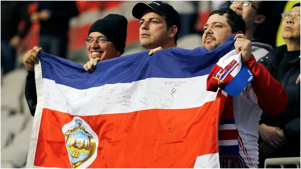 Costa Rican fans hold their contryâs flag â Jeff Vinnick/Getty Images