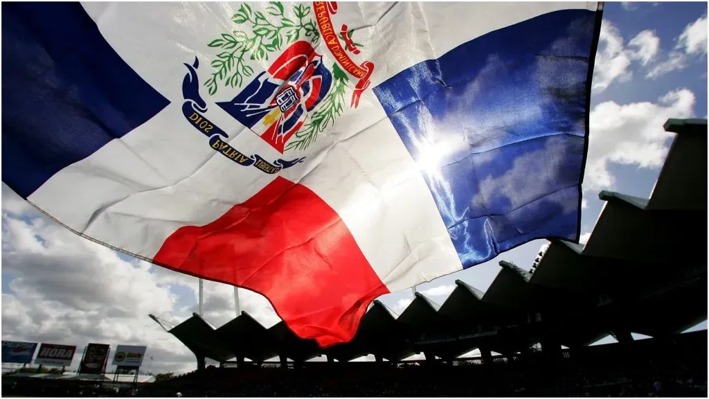 A fan flies the Dominican Republic flag – Al Bello/Getty Images