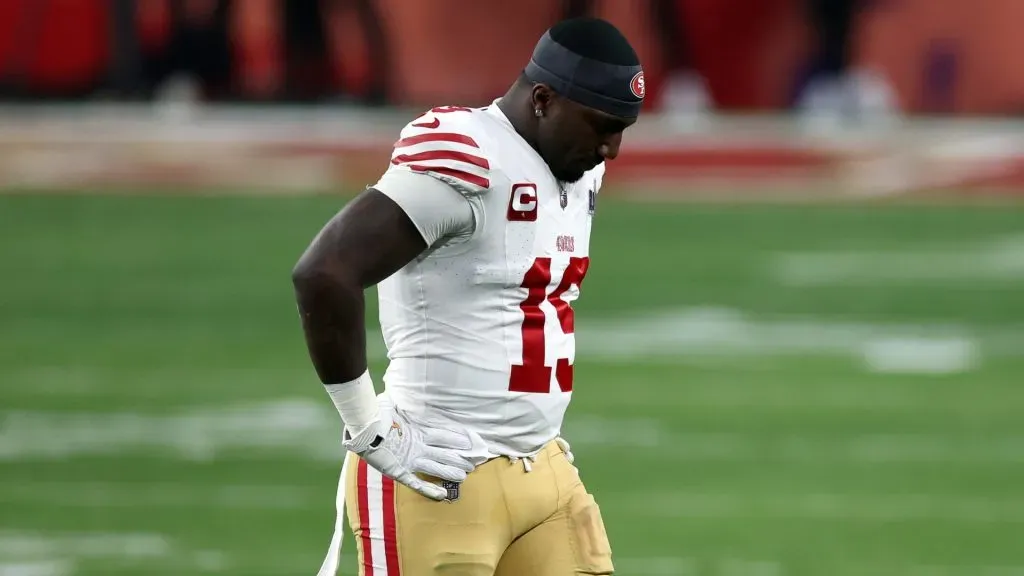 Deebo Samuel #19 of the San Francisco 49ers walks off the field during the third quarter \a during Super Bowl LVIII at Allegiant Stadium on February 11, 2024 in Las Vegas, Nevada.