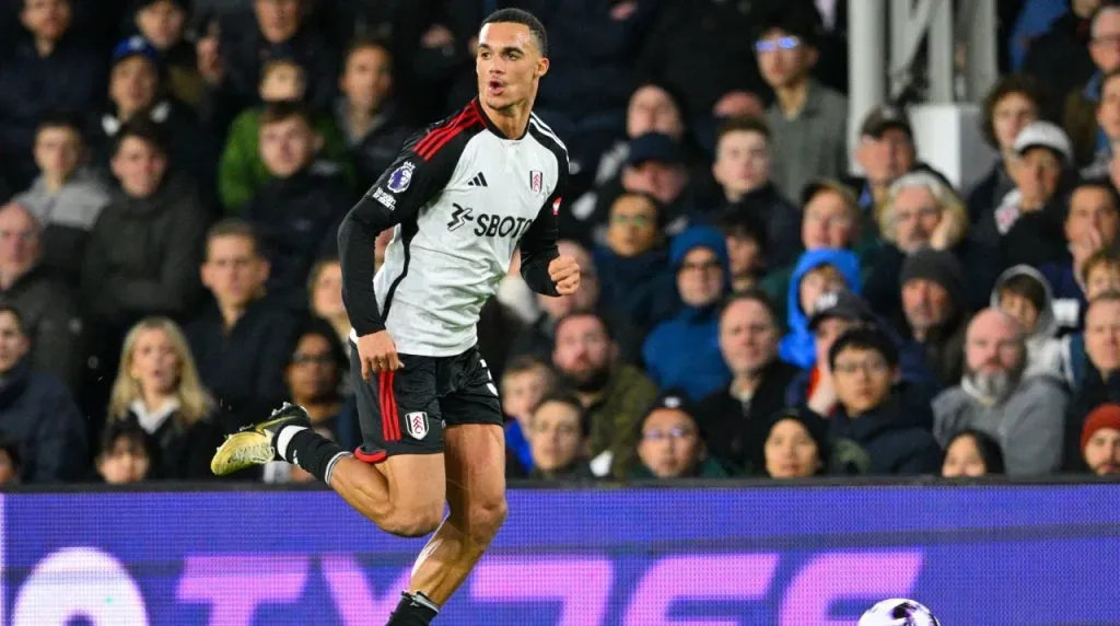 Fulham defender Antonee Robinson (33) runs forward during the Premier League match between Fulham and Tottenham Hotspur at Craven Cottage, London, England on 16 March 2024.