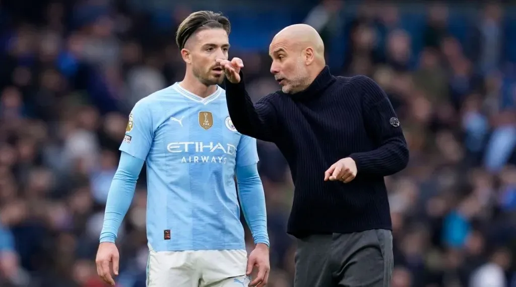 Jack Grealish and Pep Guardiola