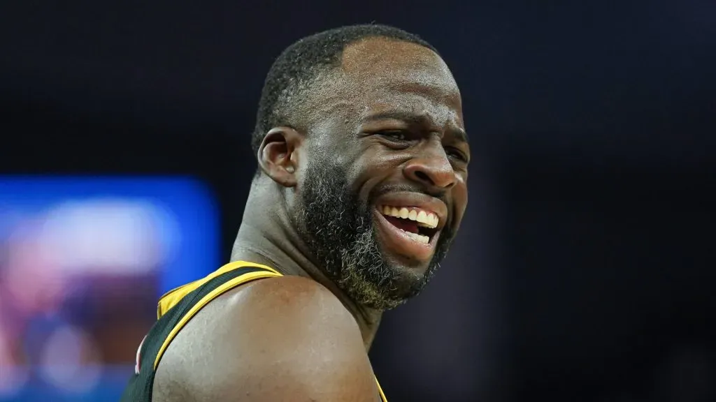 Draymond Green reacts during a game.