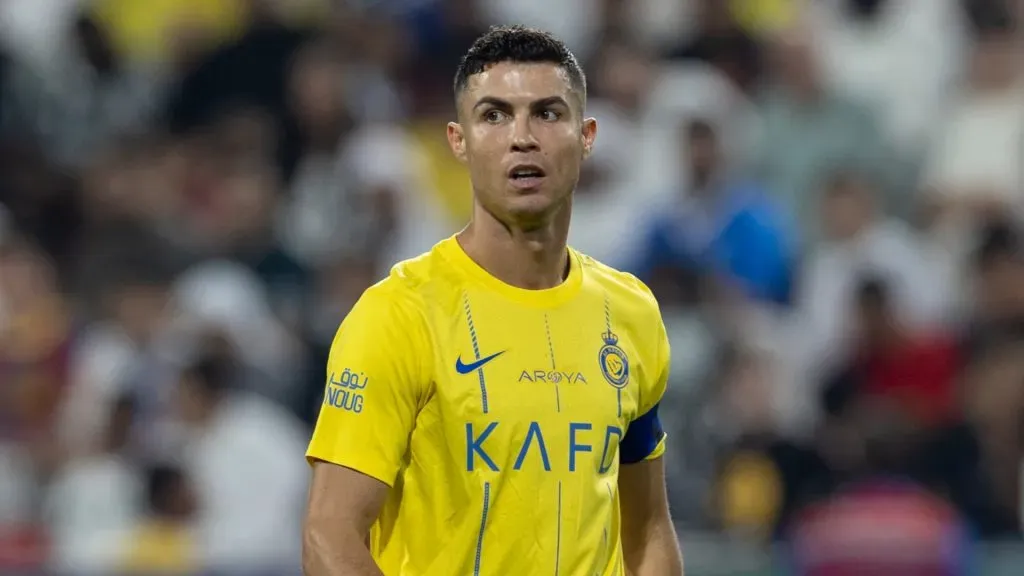 Cristiano Ronaldo of Al Nasr looks on during the Saudi Super Cup between Al Hilal and Al Nassr at Mohammed Bin Zayed Stadium on April 08, 2024 in Abu Dhabi, United Arab Emirates.