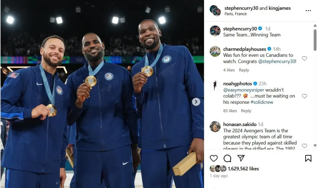 Stephen Curry and LeBron James shared a post on Instagram. Via Instagram.