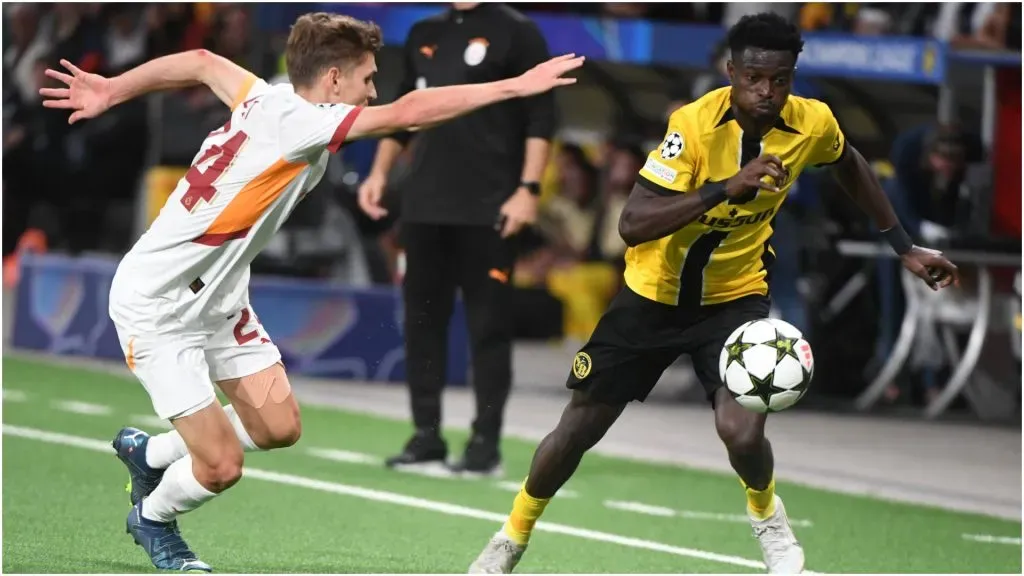 Elias Jelert of Galatasaray vs Ebrima Colley of Young Boys ā IMAGO / justpictures.ch