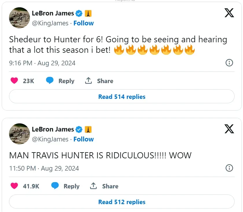 LeBron James reacts to Hunter and Sanders.