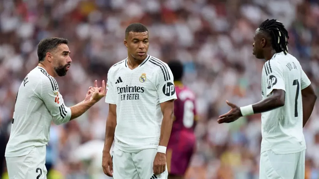 Dani Carvajal, Kylian Mbappe and Vinicius Jr. (Angel Martinez/Getty Images)