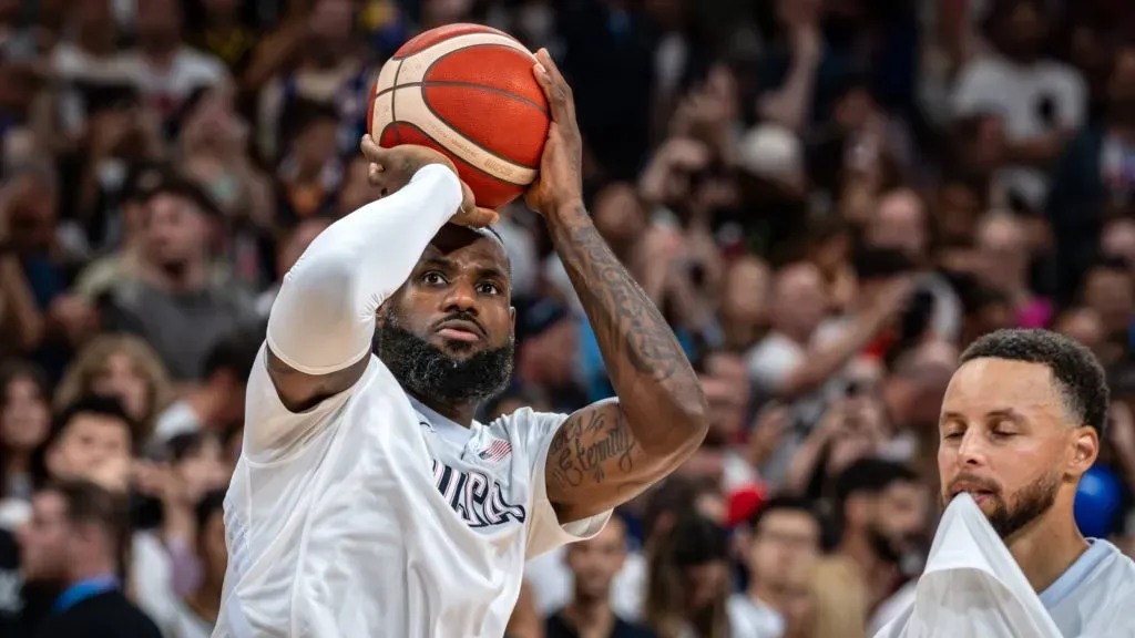 Olympic Games Paris 2024 Basketball, Preliminary Round: Serbia vs. United States of America featuring LeBron James and Stephen Curry. IMAGO / camera4+