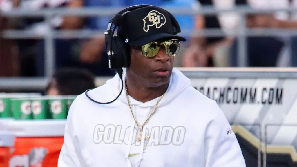 Buffaloes Head Football Coach Deion Sanders aka Coach Prime on the sideline during the contest as the host UCLA Bruins defeat the visiting University of Colorado Buffaloes 28-16 on Saturday, October 28, 2023.