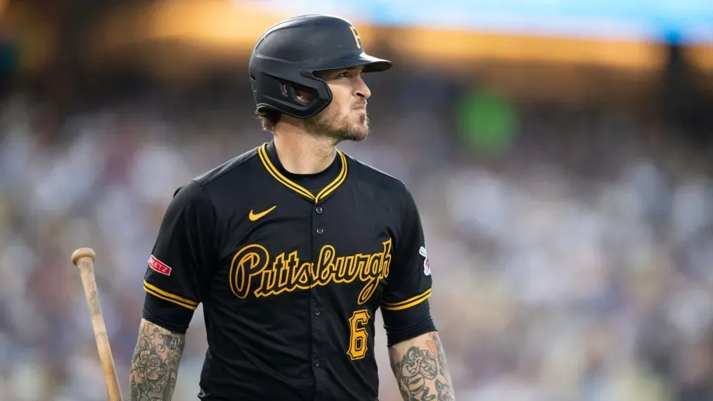 Pirates Catcher Yasmani Grandal after striking out. (IMAGO)