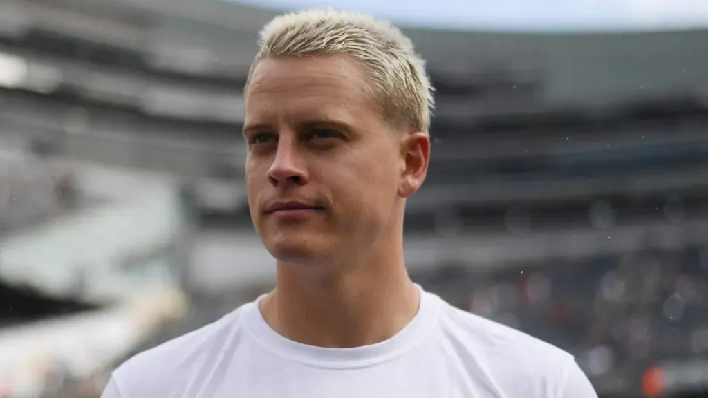Joe Burrow #9 of the Cincinnati Bengals looks on after a preseason game against the Chicago Bears at Soldier Field on August 17, 2024. (Source: Quinn Harris/Getty Images)