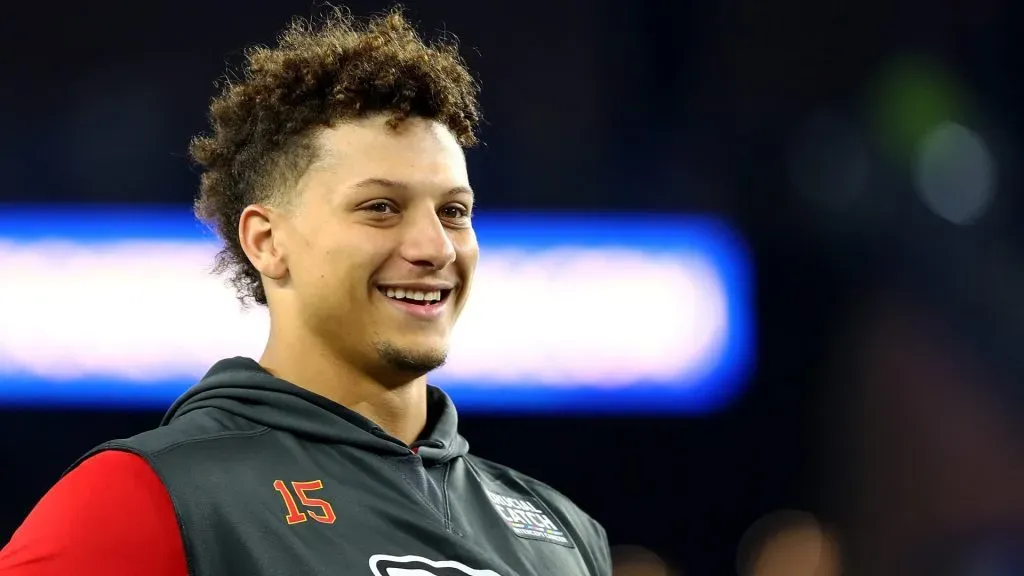 Patrick Mahomes #15 of the Kansas City Chiefs looks on before a game against the New England Patriots at Gillette Stadium on October 14, 2018. (Source: Adam Glanzman/Getty Images)