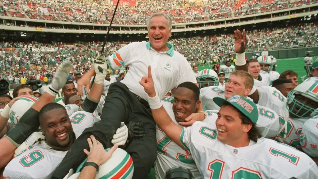 In 1993, history was made in the NFL when the Miami Dolphins defeated Philadelphia at Veterans Stadium, pushing Coach Don Shula past George Halas with his 325th win. (Source: @ProFootballHOF)