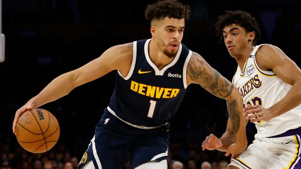 Michael Porter Jr. #1 of the Denver Nuggets in the first half at Crypto.com Arena. (Ronald Martinez/Getty Images)