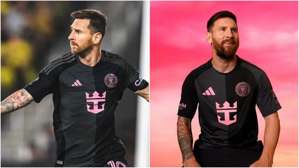 Messi wearing Inter Miami 2025 away kit