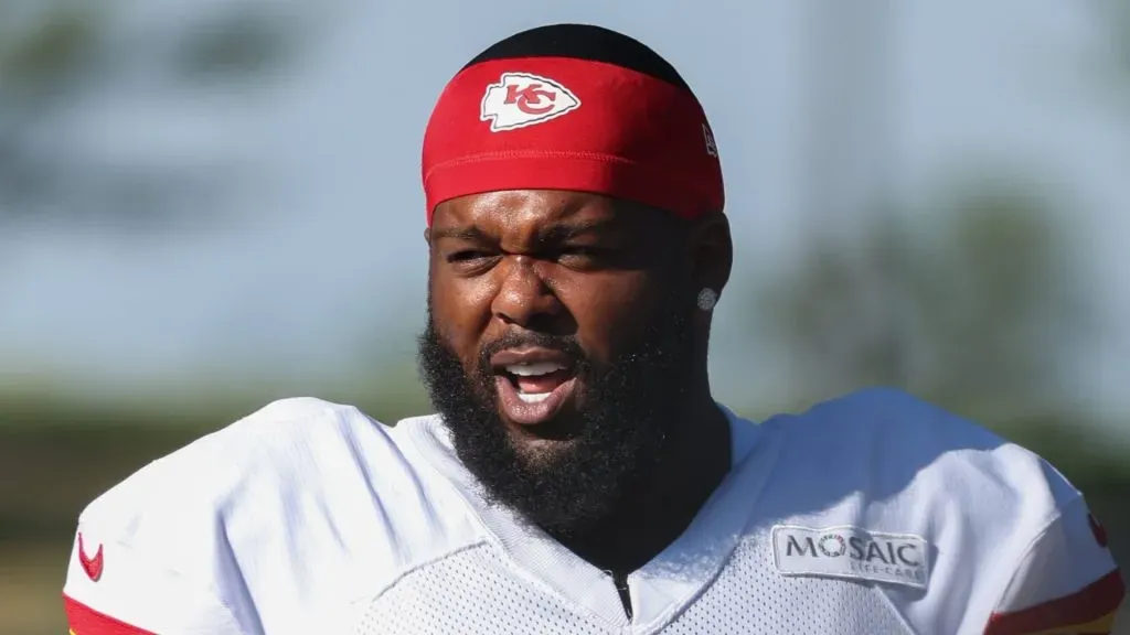 Kansas City Chiefs defensive end Neil Farrell (92) during training camp on August 2, 2024 at Missouri Western State University in St. Joseph, MO.