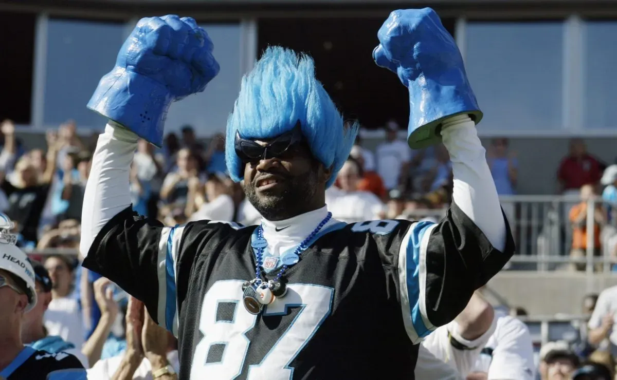 Fan of the Carolina Panthers shows his support during the game against the New Orleans Saints in 2003. (Source: Craig Jones/Getty Images)