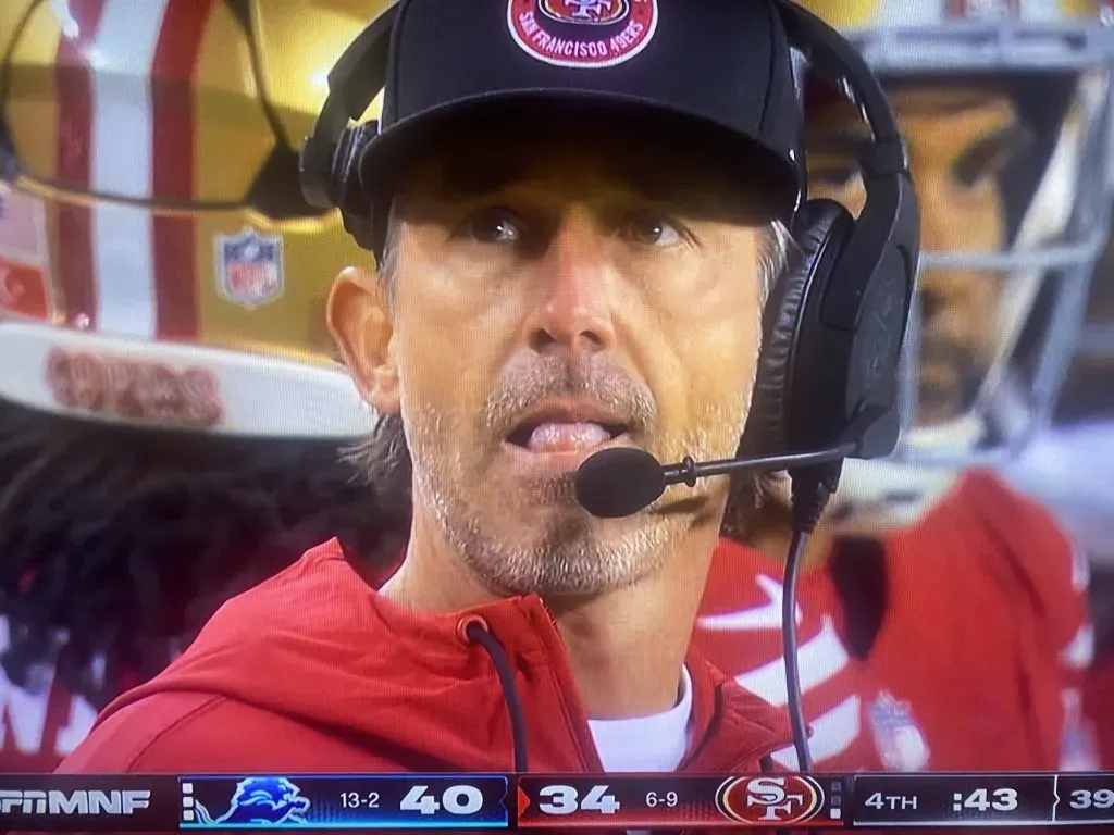 Kyle Shanahan’s facial reaction to Jake Moody’s extra point miss in the final quarter of the game.