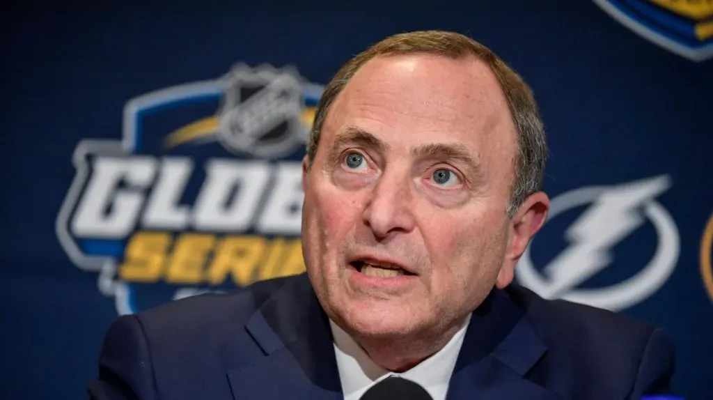 Press conference with the commissioner of the National Hockey League, Gary Bettman in the Globe on Friday in connection with the NHL meetings between the Tampa Bay Lightning and the Buffalo Sabers.