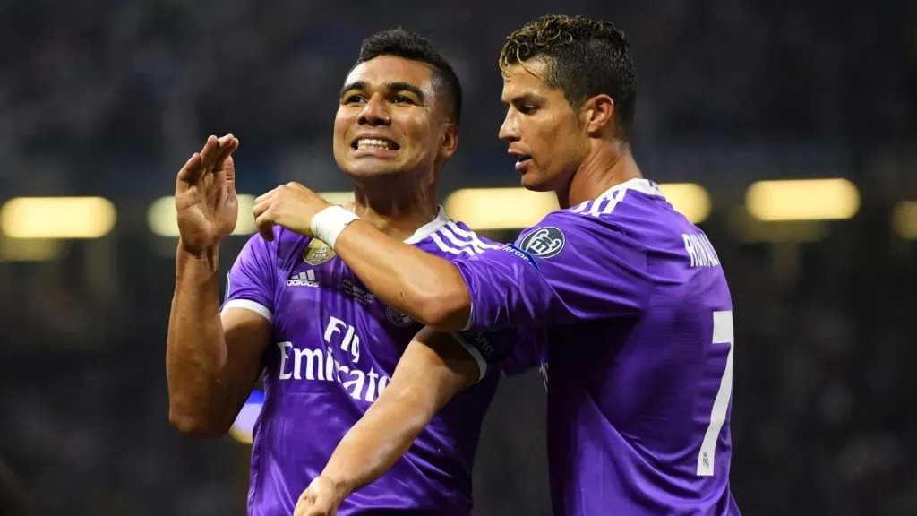 Casemiro and Cristiano Ronaldo playing for Real Madrid in 2017 (Matthias Hangst/Getty Images)