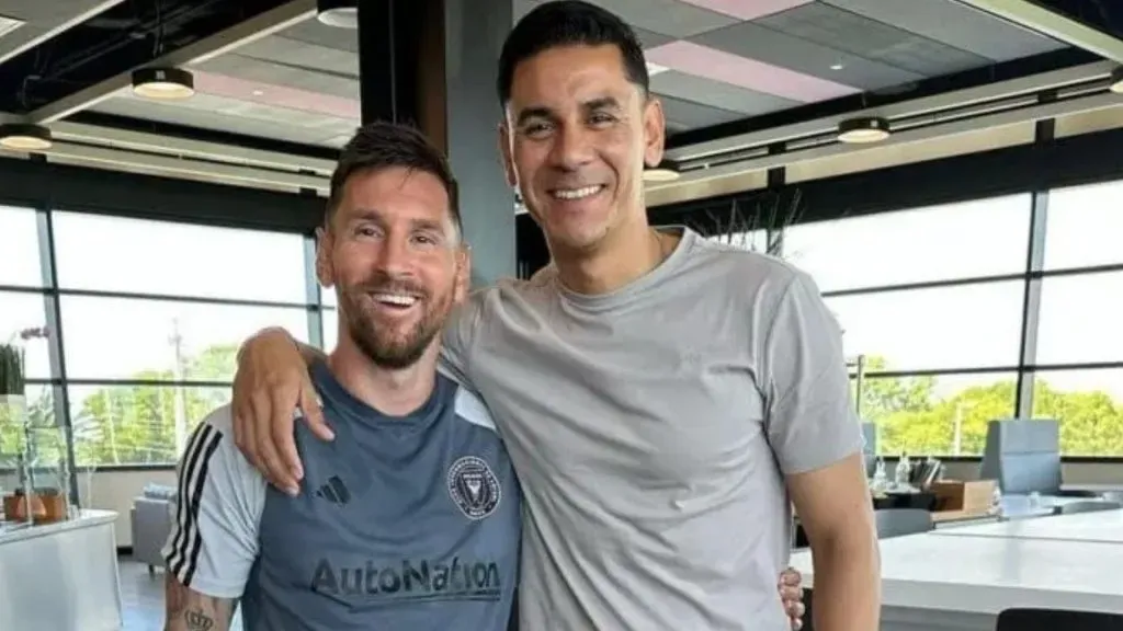 Lionel Messi and Oscar Ustari at Inter Miami