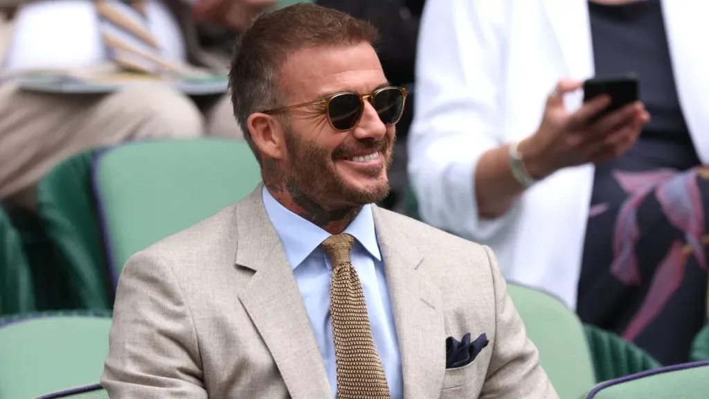 David Beckham is seen in the Royal Box ahead of the Gentlemen’s Singles first round match during day one of The Championships Wimbledon 2024. (Source: Clive Brunskill/Getty Images)