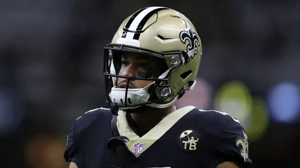 Keith Kirkwood #18 of the New Orleans Saints during the NFC Divisional Playoff at the Mercedes Benz Superdome on January 13, 2019 in New Orleans, Louisiana.