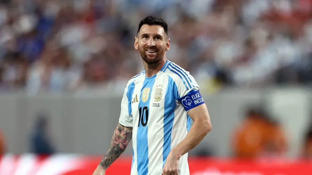 Lionel Messi of Argentina looks on during a match against Chile (Tim Nwachukwu/Getty Images)