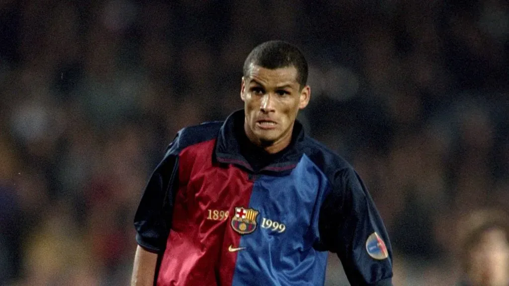 Rivaldo of Barcelona in action during the UEFA Champions League match against Hertha Berlin at the Nou Camp