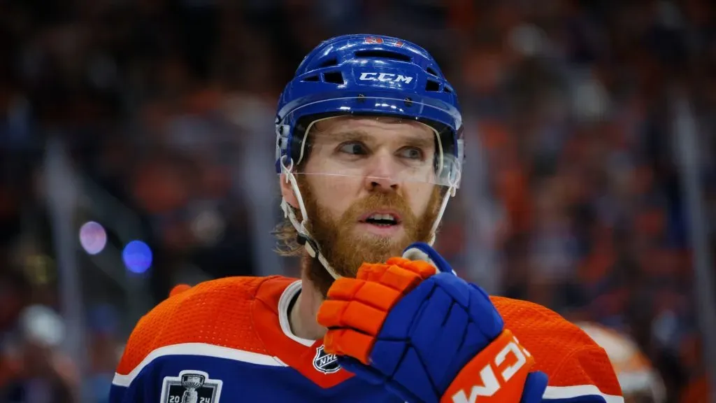 Connor McDavid #97 of the Edmonton Oilers plays against the Florida Panthers in Game Six of the 2024 NHL Stanley Cup Final at Rogers Place on June 21, 2024 in Edmonton, Alberta, Canada.