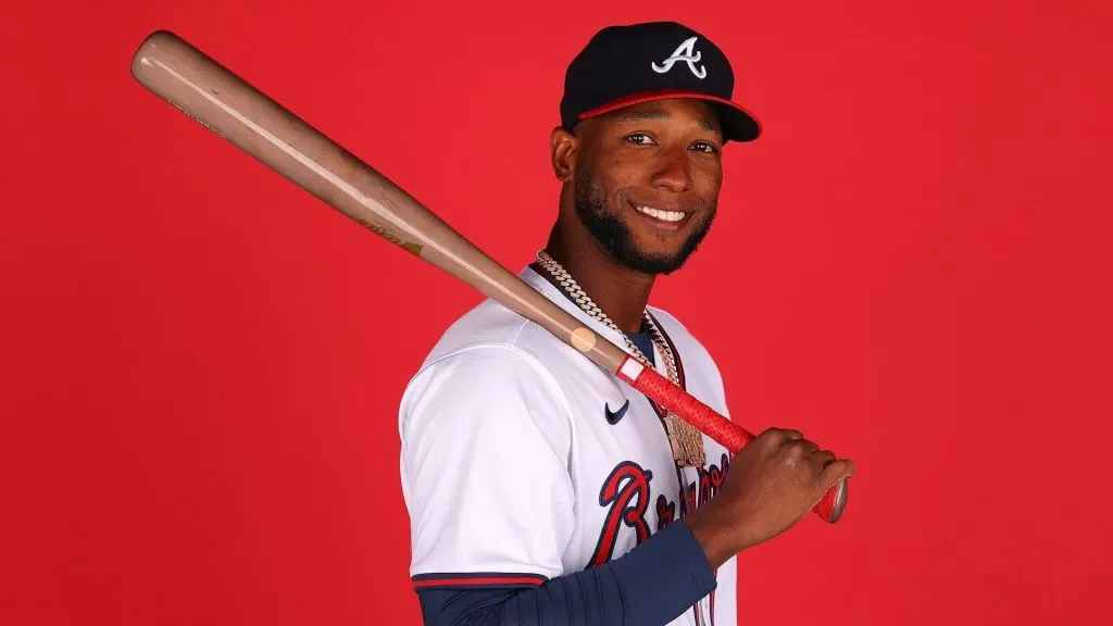 Jurickson Profar #7 of the Atlanta Braves poses for a portrait during photo day at CoolToday Park on February 21, 2025 in North Port, Florida. (Photo by Kevin C. Cox/Getty Images)