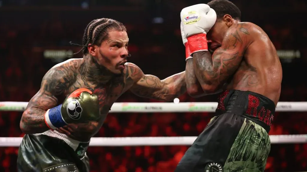 Gervonta Davis punches Lamont Roach Jr. during their bout for Davis’ WBA lightweight title at Barclays Center on March 01, 2025 in New York City. (Photo by Al Bello/Getty Images)