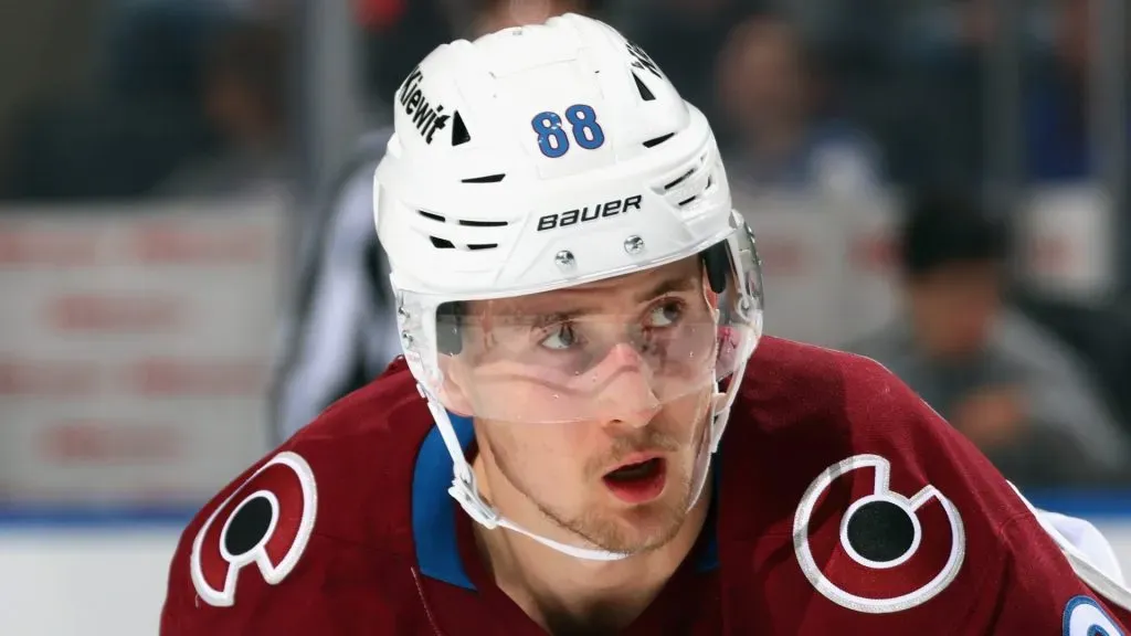 Martin Necas #88 of the Colorado Avalanche skates against the New York Islanders at UBS Arena on January 28, 2025 in Elmont, New York.
