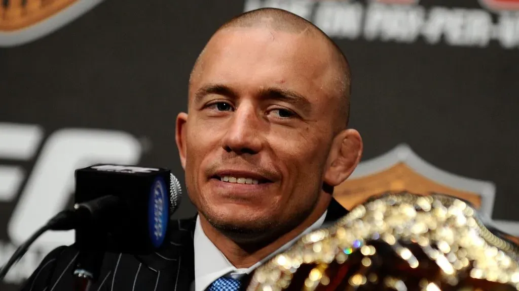 Georges St-Pierre of Montreal, Quebec, Canada speaks at a press conference for UFC 111 at Radio City Music Hall on March 24, 2010. (Source: Jeff Zelevansky/Getty Images)