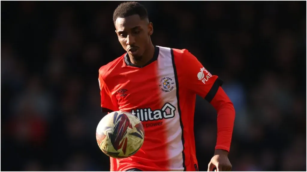 Isaiah Jones of Guyana in a game with Luton Town â Marc Atkins/Getty Images