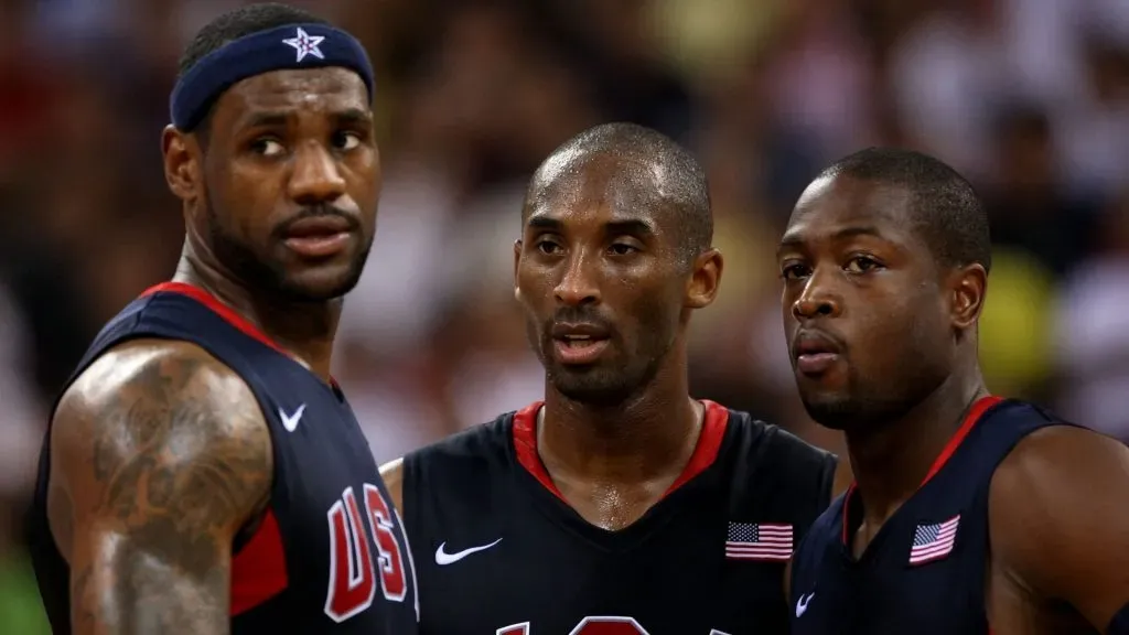 LeBron James, Kobe Bryant and Dwyane Wade playing with Team USA during the 2008 Olympics Games in Beijing.