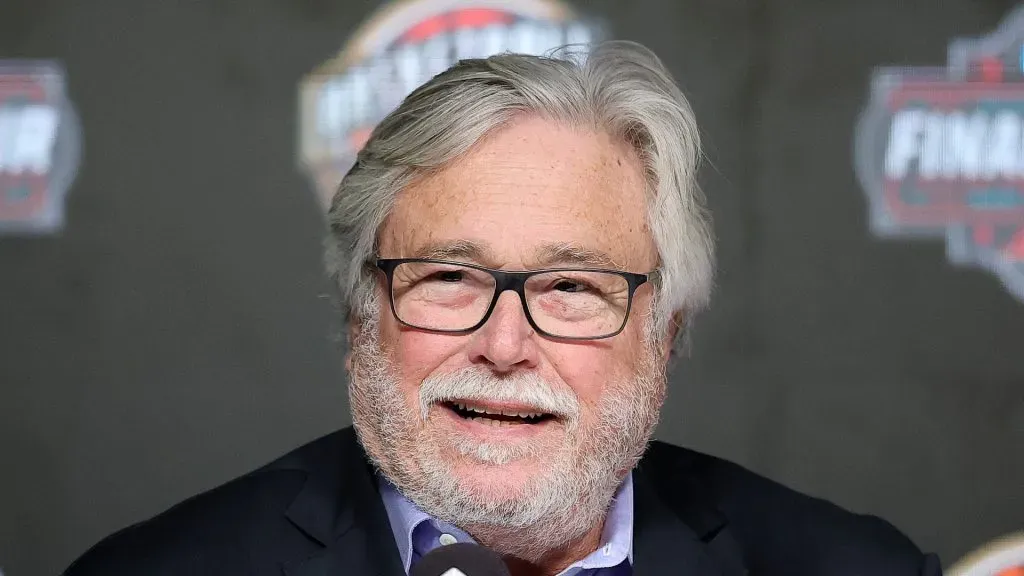 Micky Arison reacts during the Naismith Basketball Hall of Fame Press Conference