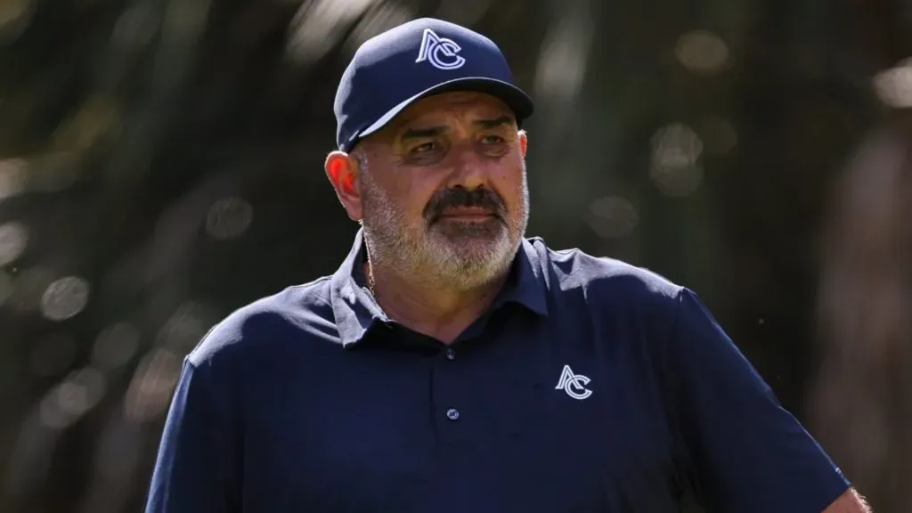 Angel Cabrera of Argentina looks on from the fourth hole during the first round of the Chubb Classic 2025 at Tiburon Golf Club on February 14, 2025 in Naples, Florida.