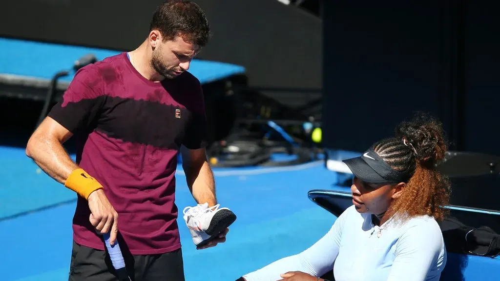 Dimitrov and Williams practice together ahead of the Australian Open in 2019 (Michael Dodge/Getty Images)