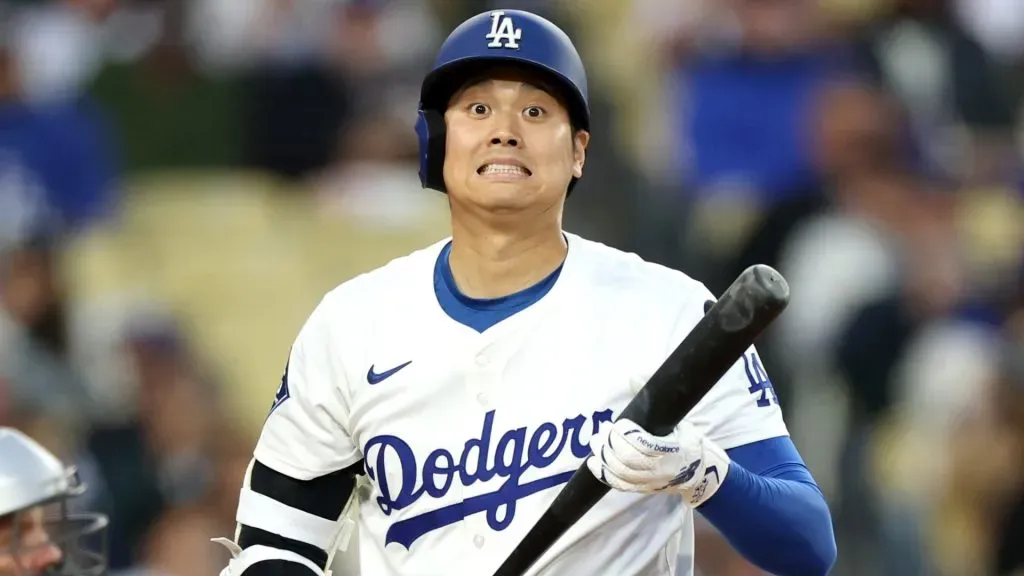 Shohei Ohtani looks on