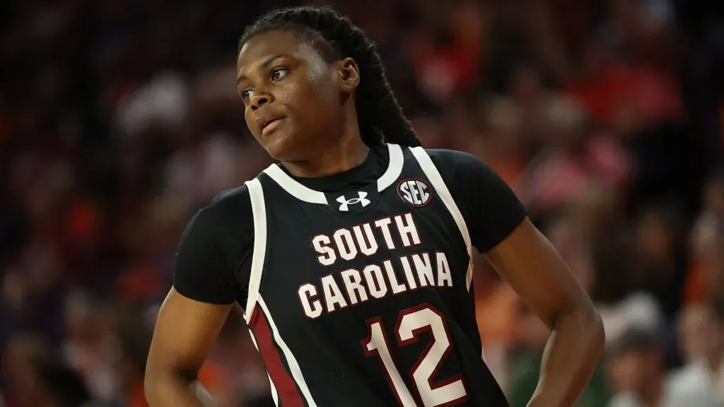 South Carolina Gamecocks guard MiLaysia Fulwiley (12) during a women s college basketball game between the South Carolina Gamecocks and the Clemson Tigers on November 20, 2024 in Littlejohn Coliseum at Clemson, S.C.
