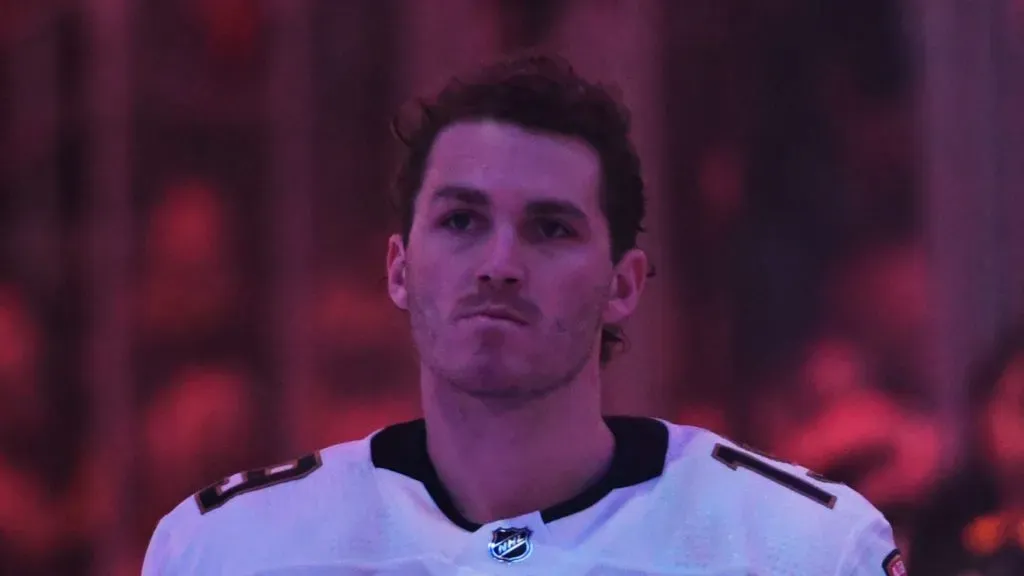 Matthew Tkachuk #19 of the Florida Panthers stands during the national anthem before the game against the Pittsburgh Penguins at PPG PAINTS Arena on January 26, 2024 in Pittsburgh, Pennsylvania.