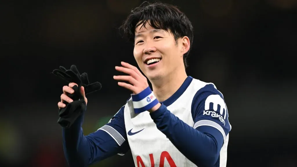 Son Heung-Min of Tottenham Hotspur looks on at the end of the Carabao Cup Quarter Final match between Tottenham Hotspur and Manchester United on December 19, 2024. (Source: Shaun Botterill/Getty Images)