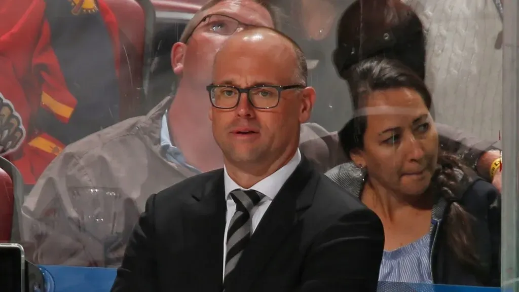 Head Coach Jeff Blashill of the Detroit Red Wings looks during third period action against the Florida Panthers at the BB&T Center on October 20, 2018 in Sunrise, Florida. The Red Wings defeated the Panthers 4-3 in overtime.