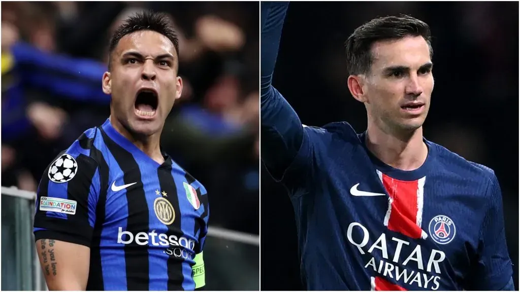 Lautaro Martinez and Fabian Ruiz celebrating