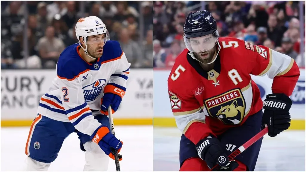 Evan Bouchard (left) and Aaron Ekblad (right)