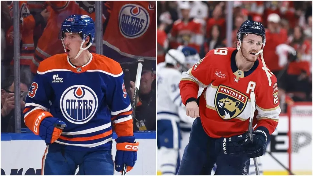 Ryan Nugent-Hopkins (left) and Matthew Tkachuk (right)