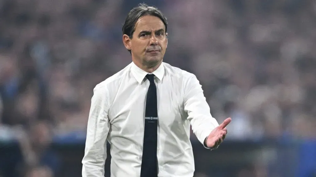 Simone Inzaghi reacts during the UEFA Champions League Final 2025 between Paris Saint-Germain and FC Internazionale Milano at the Munich Arena on May 31, 2025. (Source: Justin Setterfield/Getty Images)