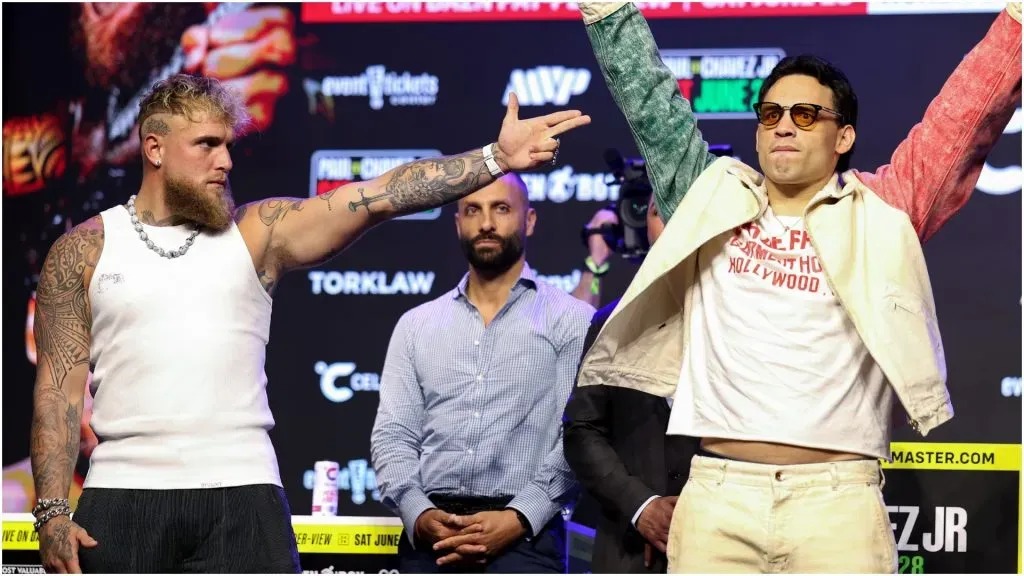 Jake Paul and Julio Cesar Chavez Jr. face off during a press conference â Luke Hales/Getty Images