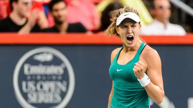 Eugenie Bouchard celebrates a point (Getty Images)